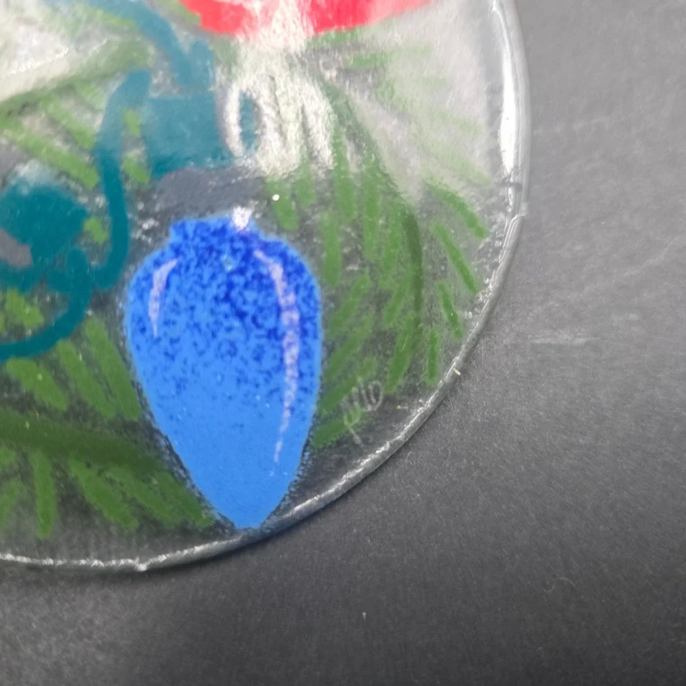 Peggy Carr Fused Glass Christmas Ornament Suncatcher Holiday Lights USA Made Box